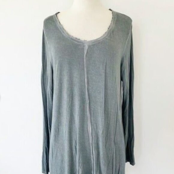 Soft Surroundings Gray Tunic Top Long Sleeve Jersey Women Size Medium Layering - Picture 5 of 5